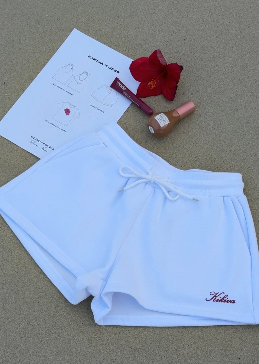 'Jess' Lounge Short - White - Kikiva Collection
