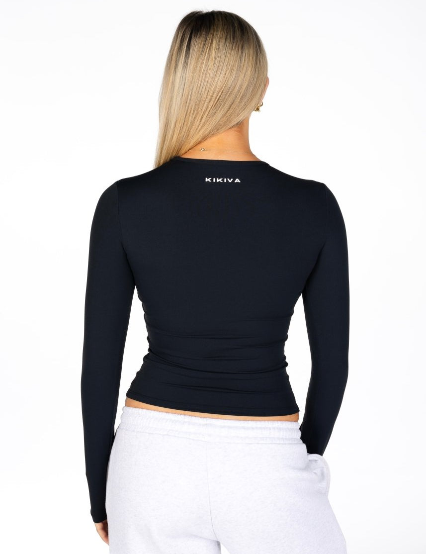 Kikiva Basic Tee Long Sleeve - Black - Kikiva Collection