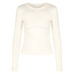 Kikiva Basic Tee Long Sleeve - Cream - Kikiva Collection