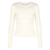 Kikiva Basic Tee Long Sleeve - Cream - Kikiva Collection