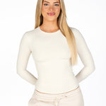 Kikiva Basic Tee Long Sleeve - Cream - Kikiva Collection