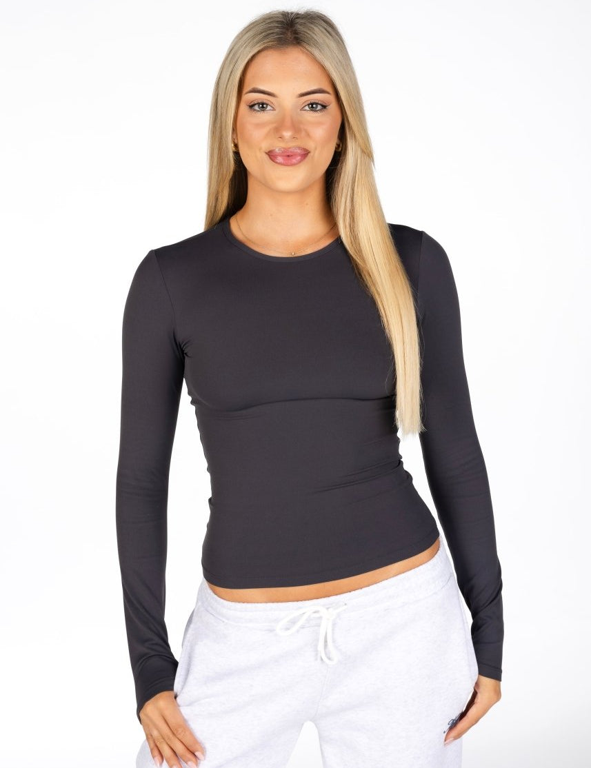 Kikiva Basic Tee Long Sleeve - Dark Grey - Kikiva Collection