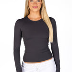 Kikiva Basic Tee Long Sleeve - Dark Grey - Kikiva Collection
