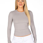 Kikiva Basic Tee Long Sleeve - Light grey - Kikiva Collection