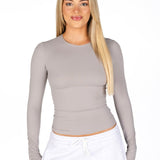 Kikiva Basic Tee Long Sleeve - Light grey - Kikiva Collection