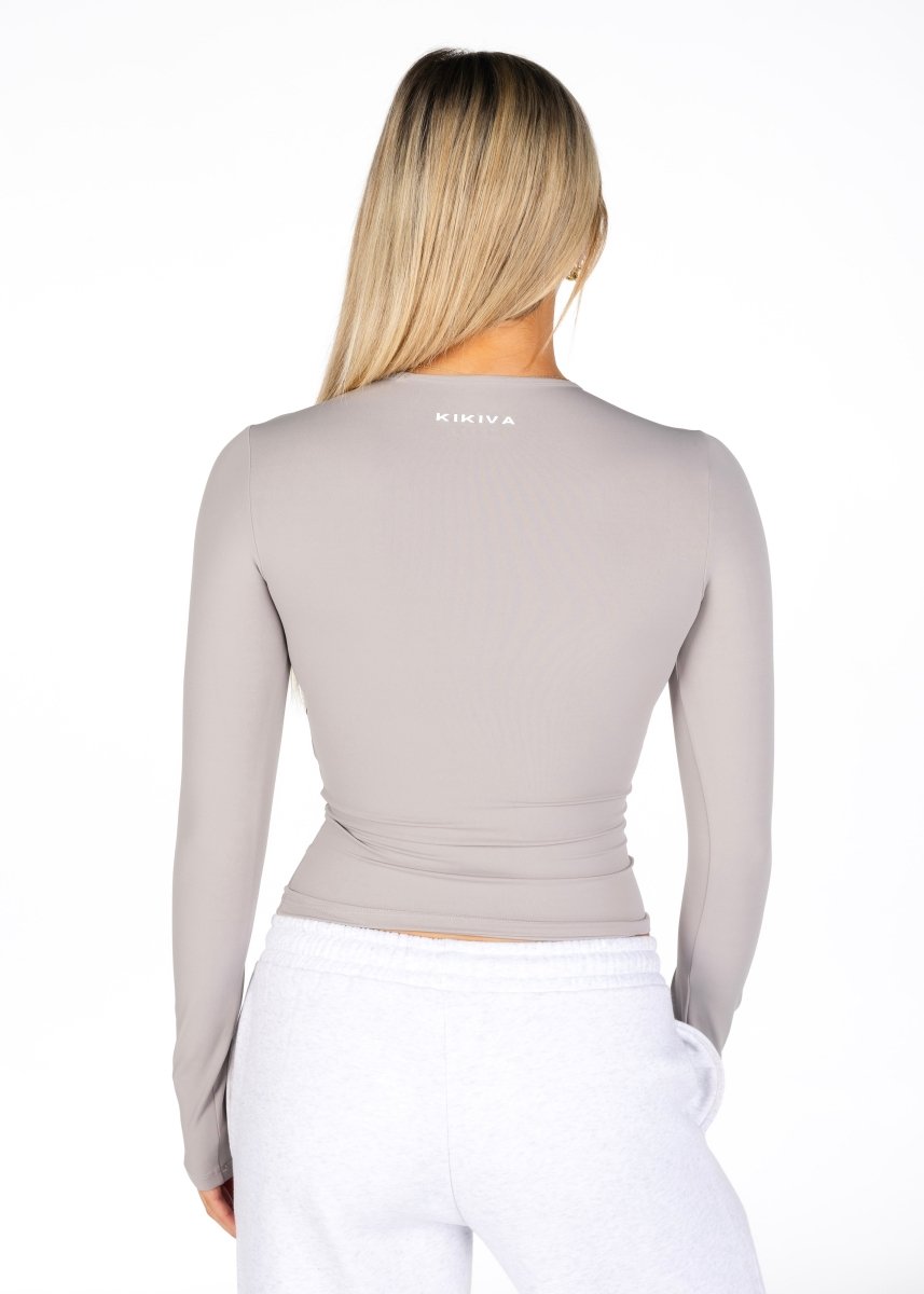 Kikiva Basic Tee Long Sleeve - Light grey - Kikiva Collection