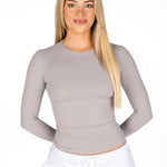 Kikiva Basic Tee Long Sleeve - Light grey - Kikiva Collection