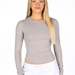 Kikiva Basic Tee Long Sleeve - Light grey - Kikiva Collection