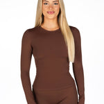Kikiva Basic Tee Long Sleeve - Mocha Brown - Kikiva Collection