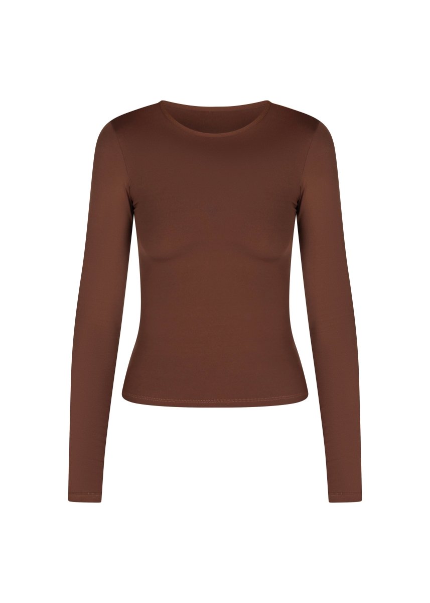 Kikiva Basic Tee Long Sleeve - Mocha Brown - Kikiva Collection