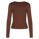 Kikiva Basic Tee Long Sleeve - Mocha Brown - Kikiva Collection
