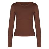 Kikiva Basic Tee Long Sleeve - Mocha Brown - Kikiva Collection
