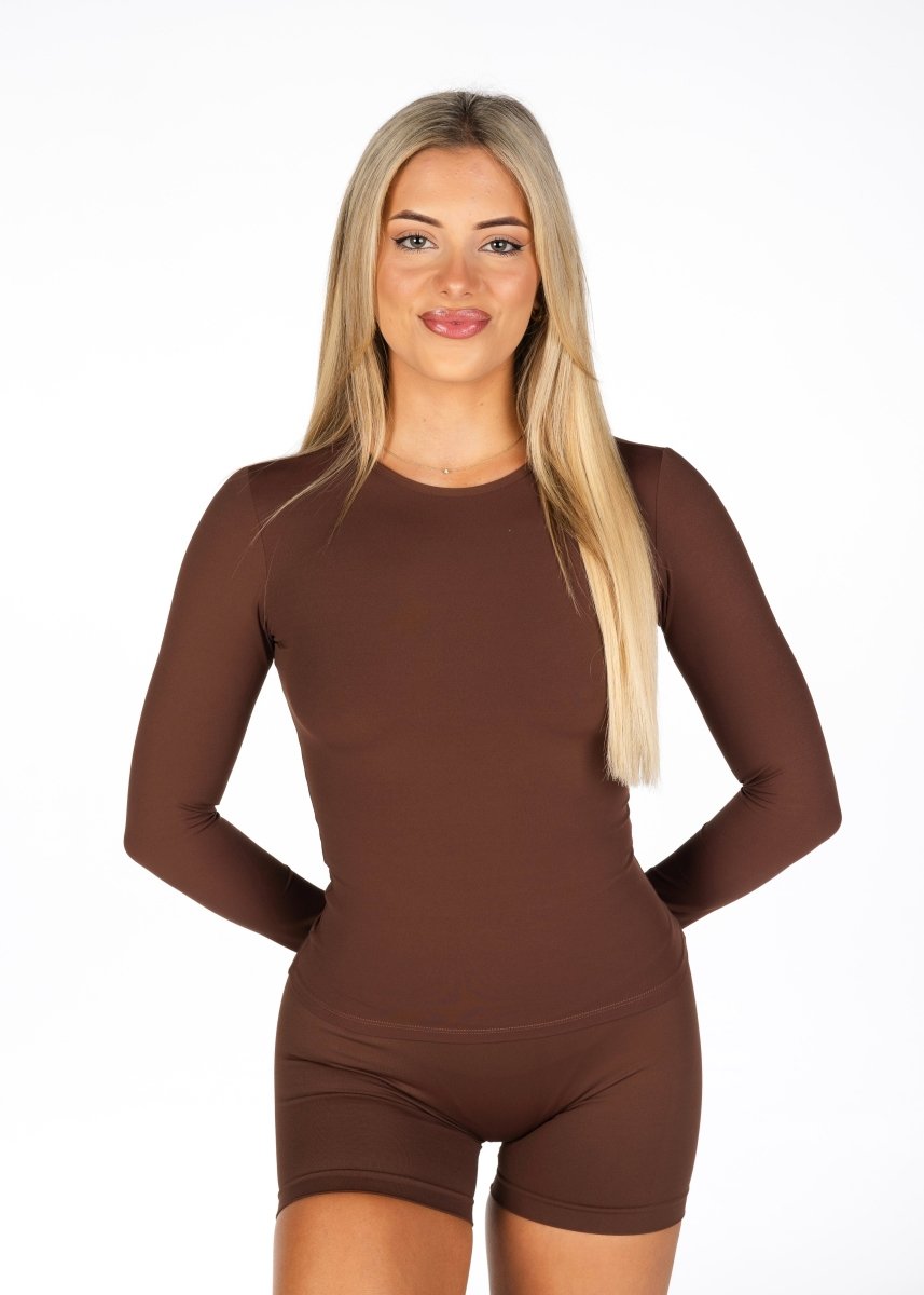 Kikiva Basic Tee Long Sleeve - Mocha Brown - Kikiva Collection