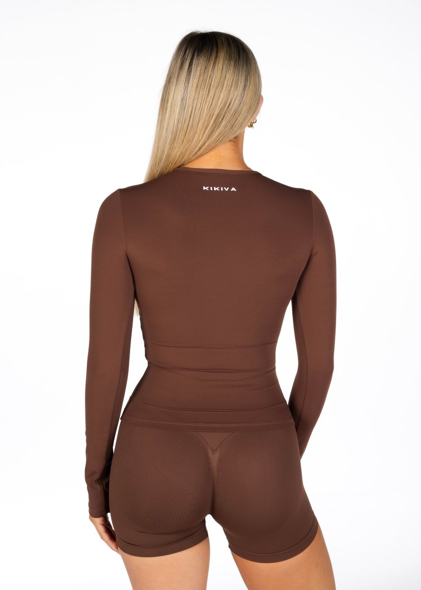 Kikiva Basic Tee Long Sleeve - Mocha Brown - Kikiva Collection