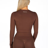 Kikiva Basic Tee Long Sleeve - Mocha Brown - Kikiva Collection