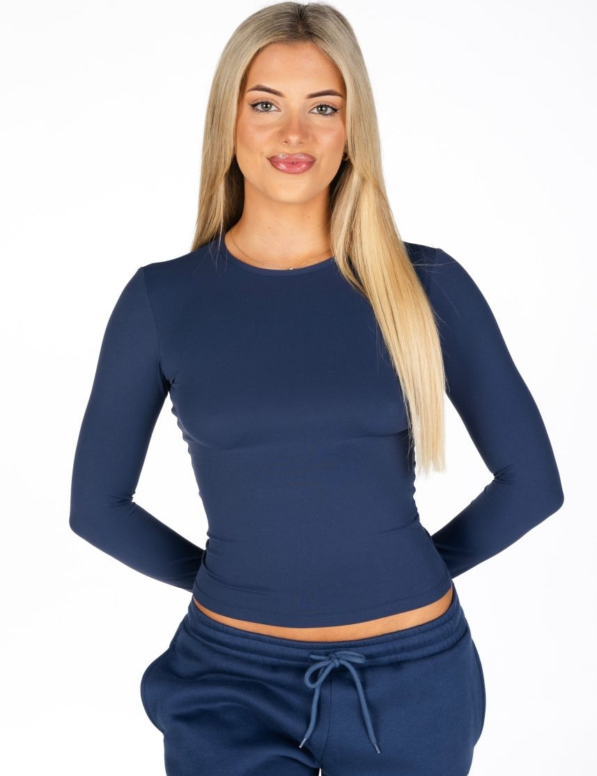 Kikiva Basic Tee Long Sleeve - Navy - Kikiva Collection