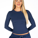 Kikiva Basic Tee Long Sleeve - Navy - Kikiva Collection