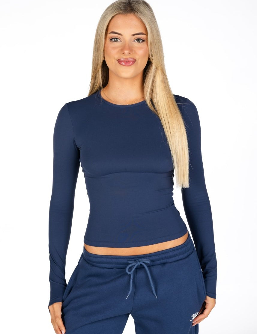 Kikiva Basic Tee Long Sleeve - Navy - Kikiva Collection