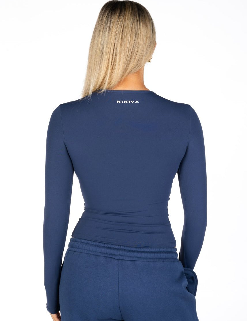 Kikiva Basic Tee Long Sleeve - Navy - Kikiva Collection