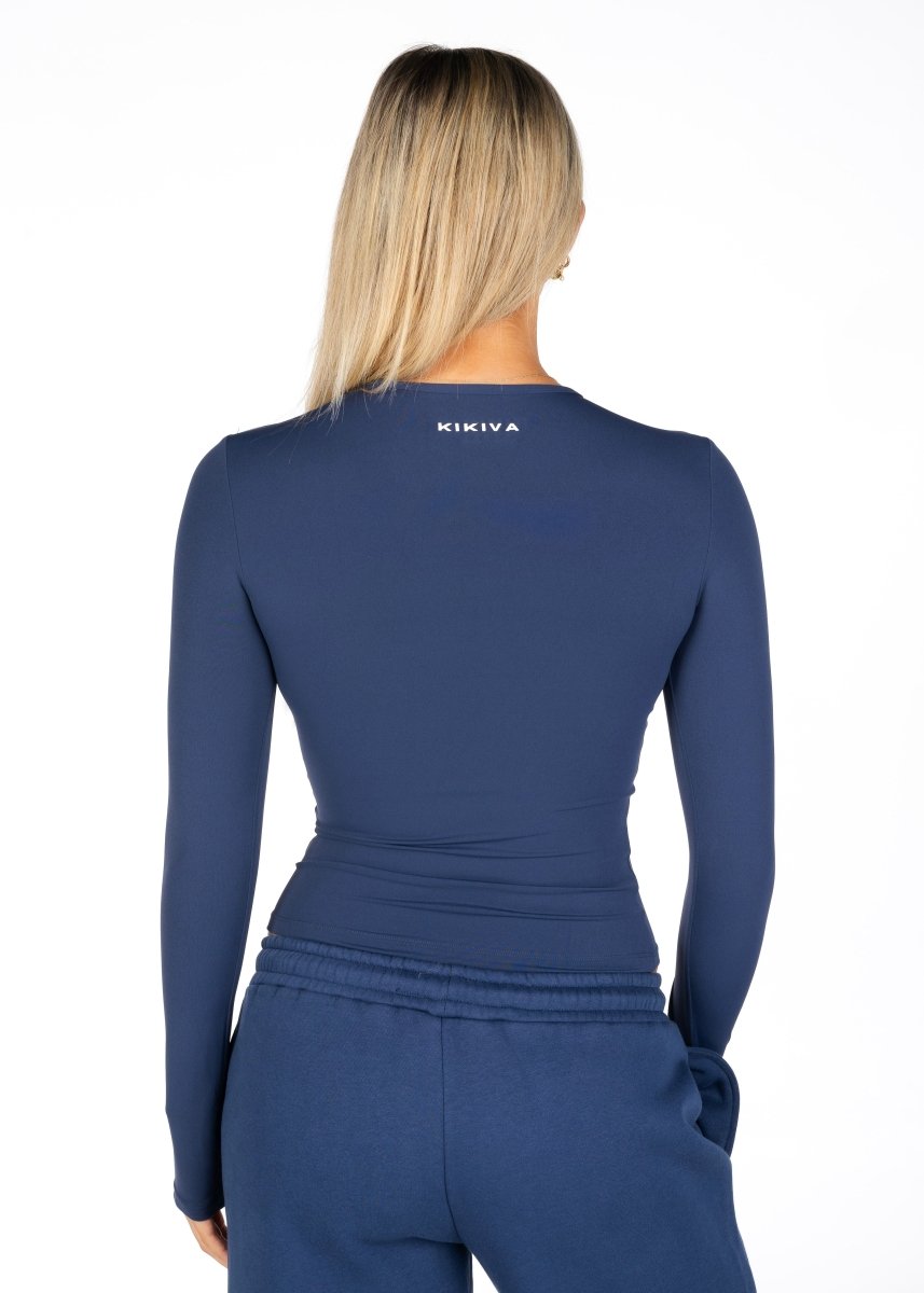 Kikiva Basic Tee Long Sleeve - Navy - Kikiva Collection