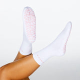 Kikiva 'Bow' Pilates Grip Socks - Baby Pink - Kikiva Collection