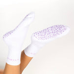 Kikiva 'Bow' Pilates Grip Socks - Baby Purple - Kikiva Collection