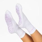 Kikiva 'Bow' Pilates Grip Socks - Baby Purple - Kikiva Collection