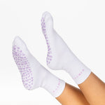 Kikiva 'Bow' Pilates Grip Socks - Baby Purple - Kikiva Collection