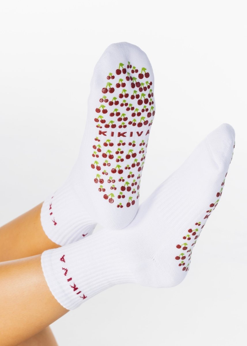 Kikiva 'Cherry' Pilates Grip Socks - Kikiva Collection