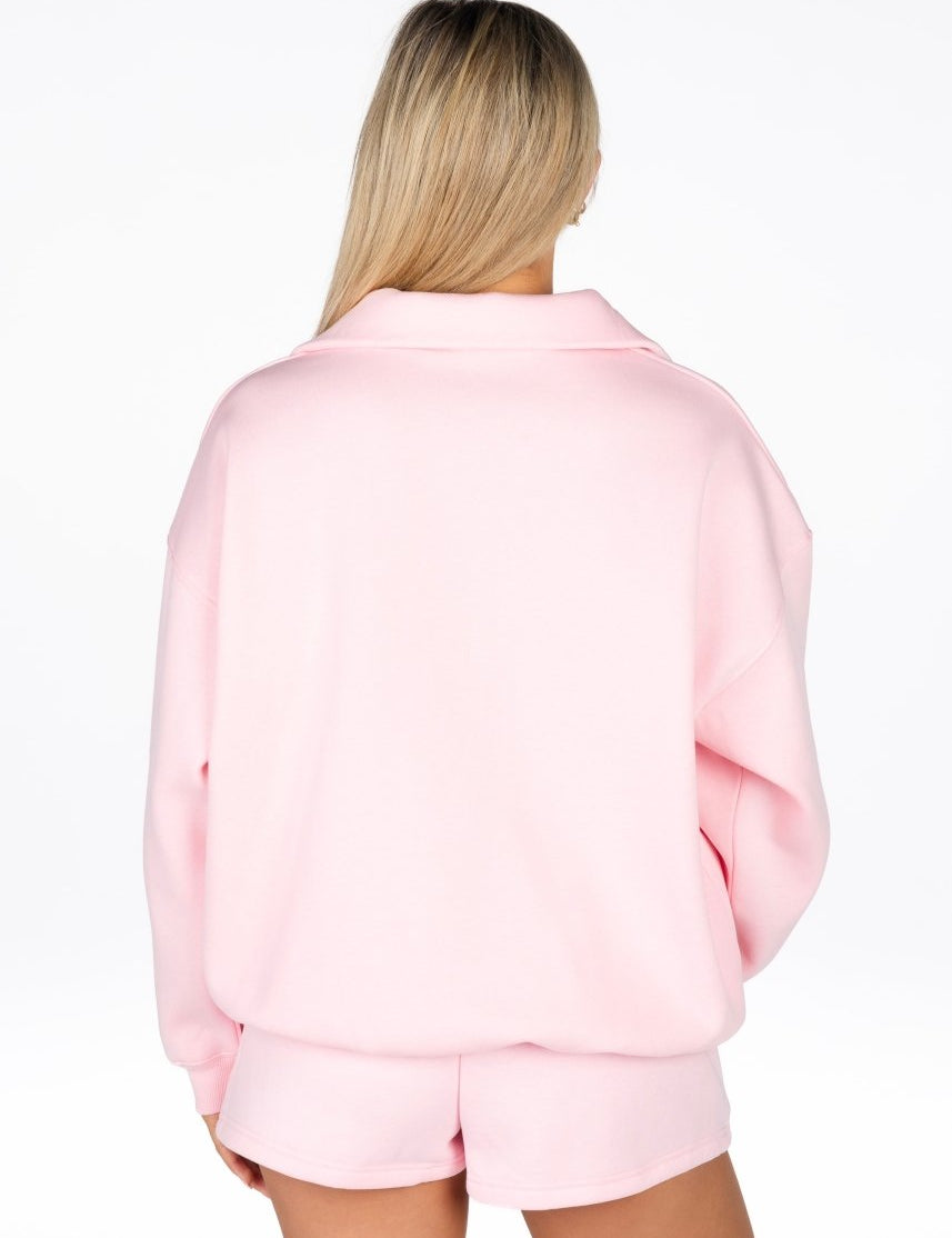 ‘Kikiva’ Lounge Quarter Zip - Baby Doll - Kikiva Collection