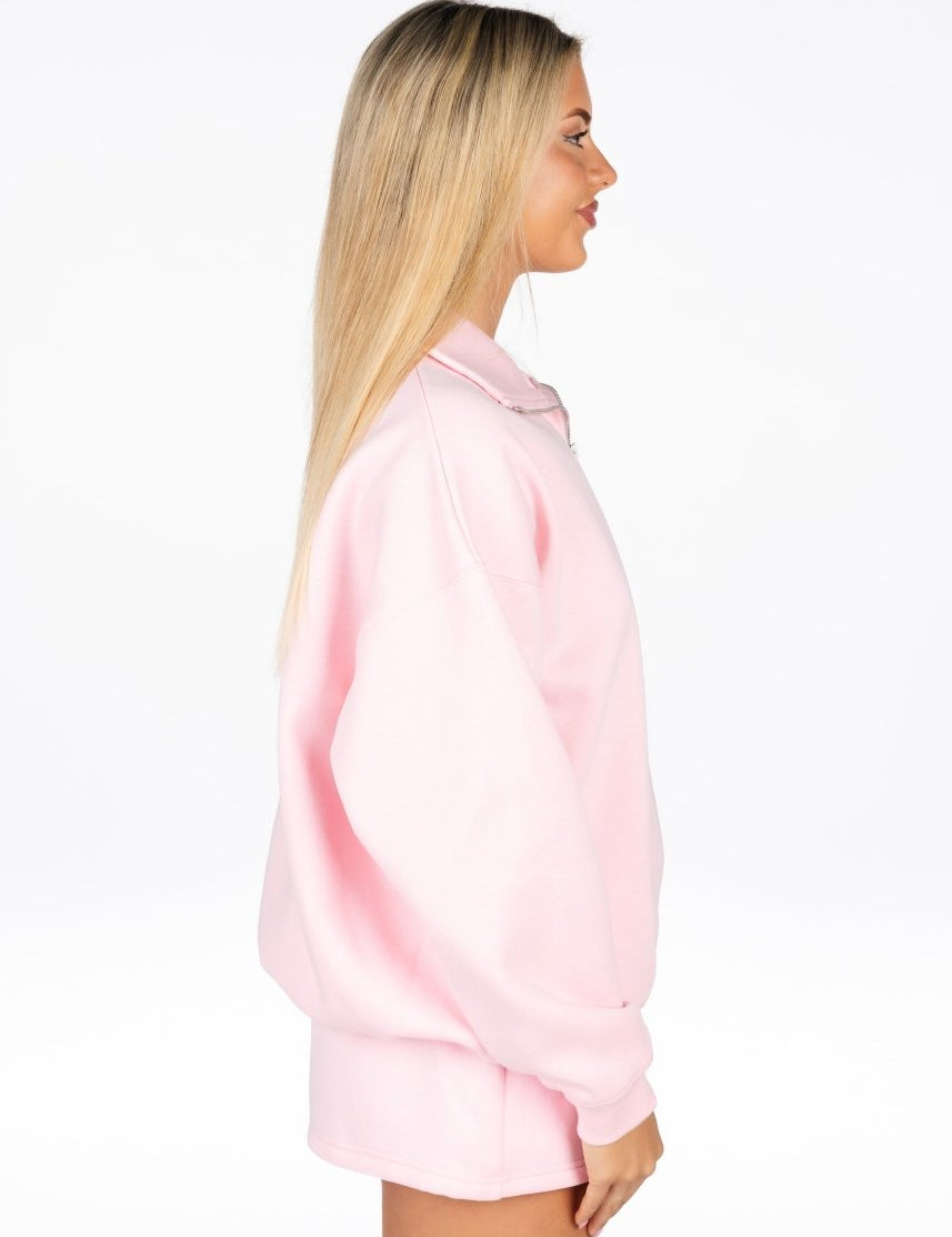 ‘Kikiva’ Lounge Quarter Zip - Baby Doll - Kikiva Collection
