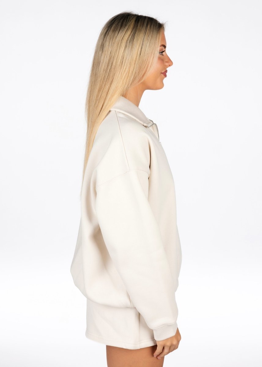 ‘Kikiva’ Lounge Quarter Zip - Cream - Kikiva Collection