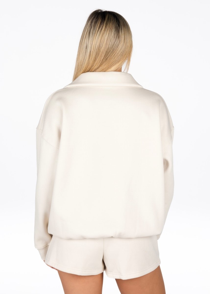 ‘Kikiva’ Lounge Quarter Zip - Cream - Kikiva Collection