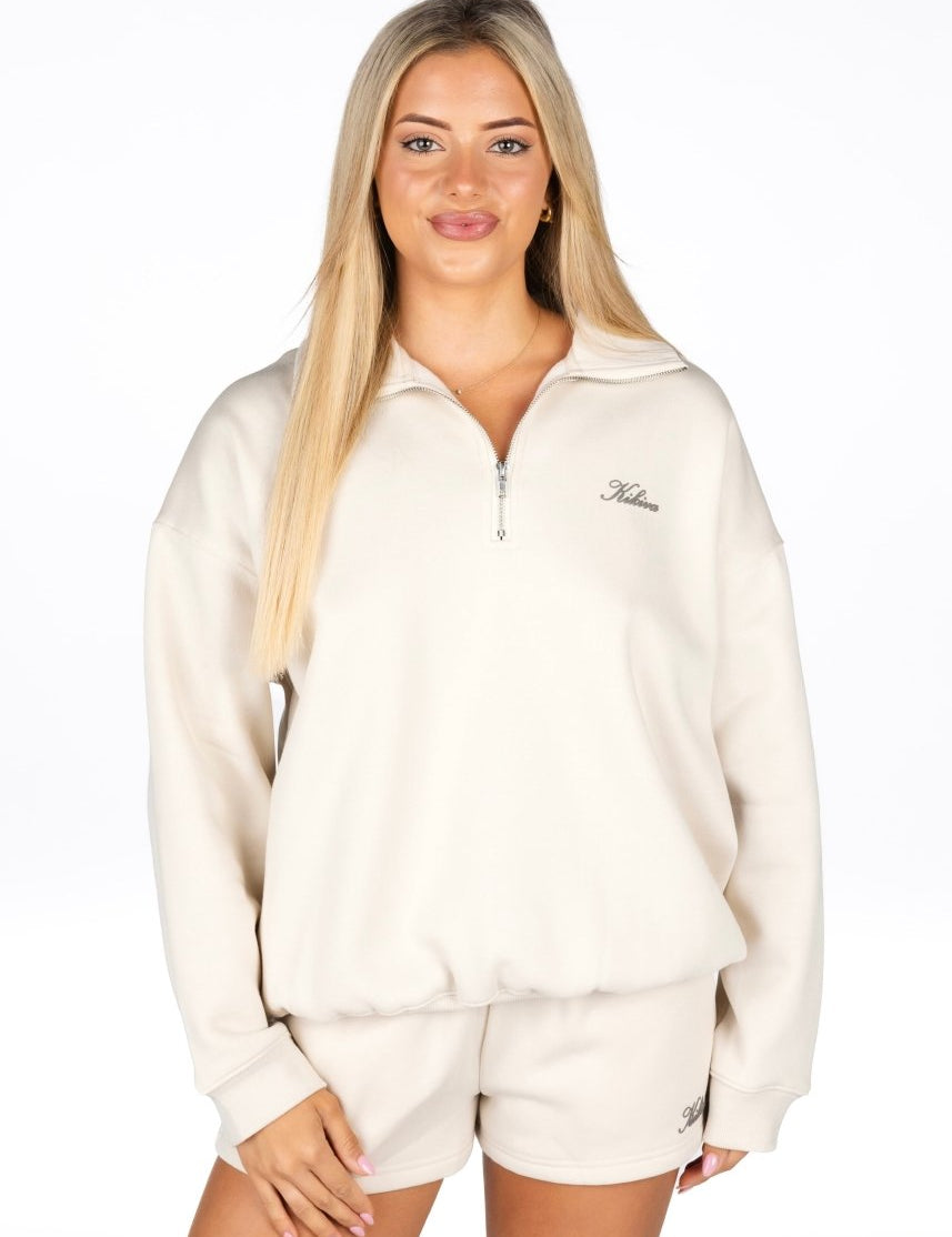 ‘Kikiva’ Lounge Quarter Zip - Cream - Kikiva Collection