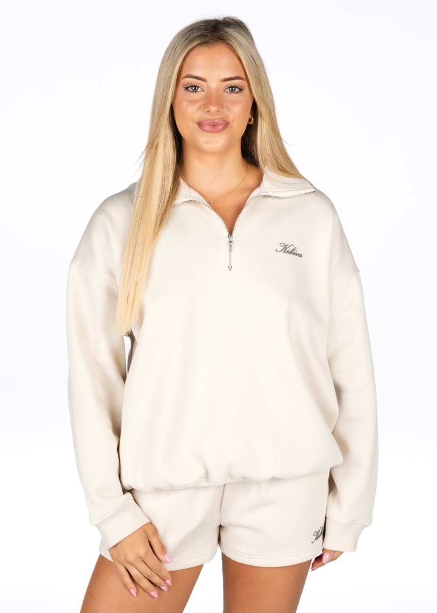 ‘Kikiva’ Lounge Quarter Zip - Cream - Kikiva Collection
