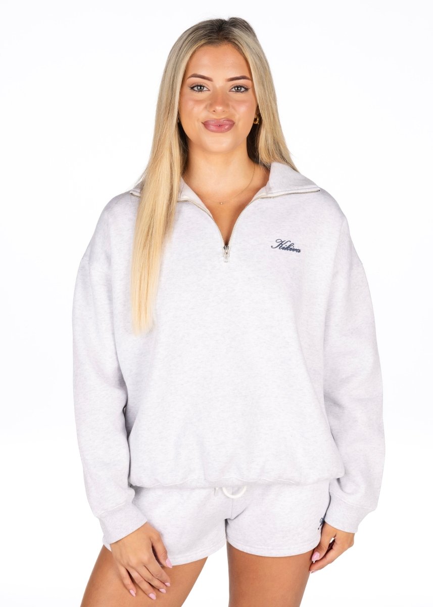 ‘Kikiva’ Lounge Quarter Zip - Marle Grey - Kikiva Collection