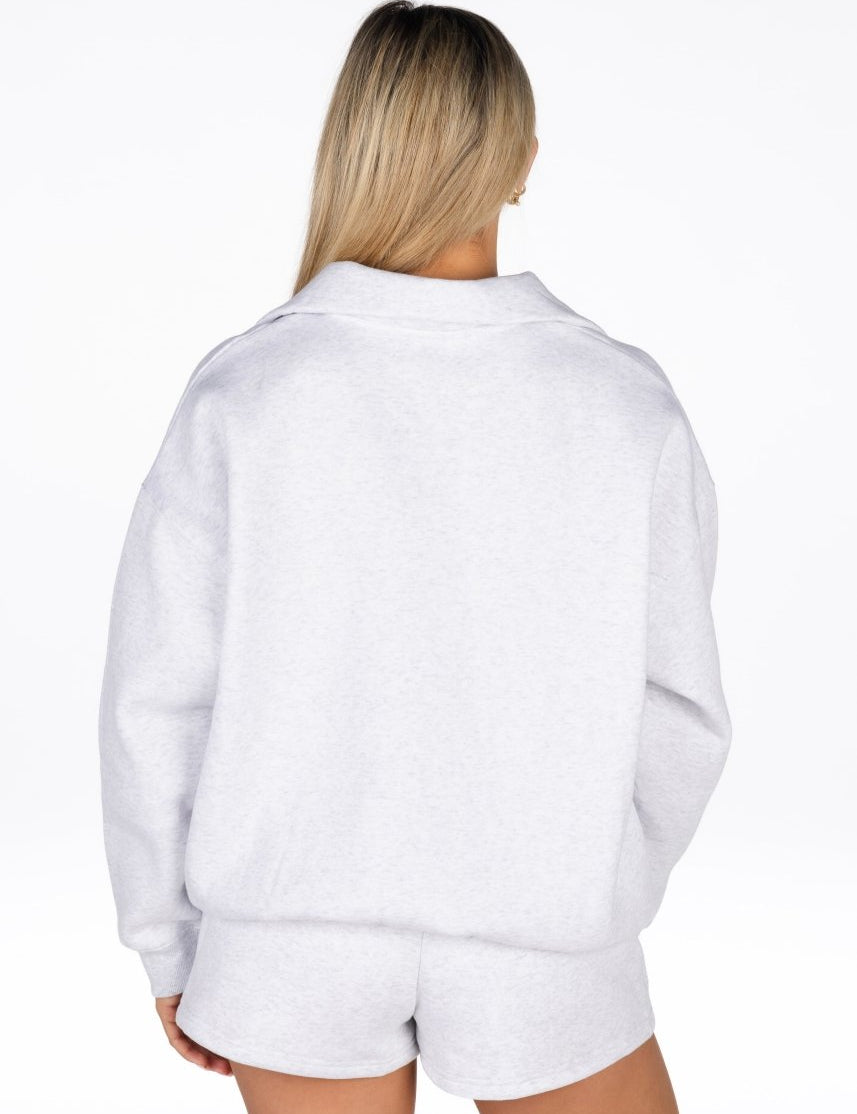 ‘Kikiva’ Lounge Quarter Zip - Marle Grey - Kikiva Collection