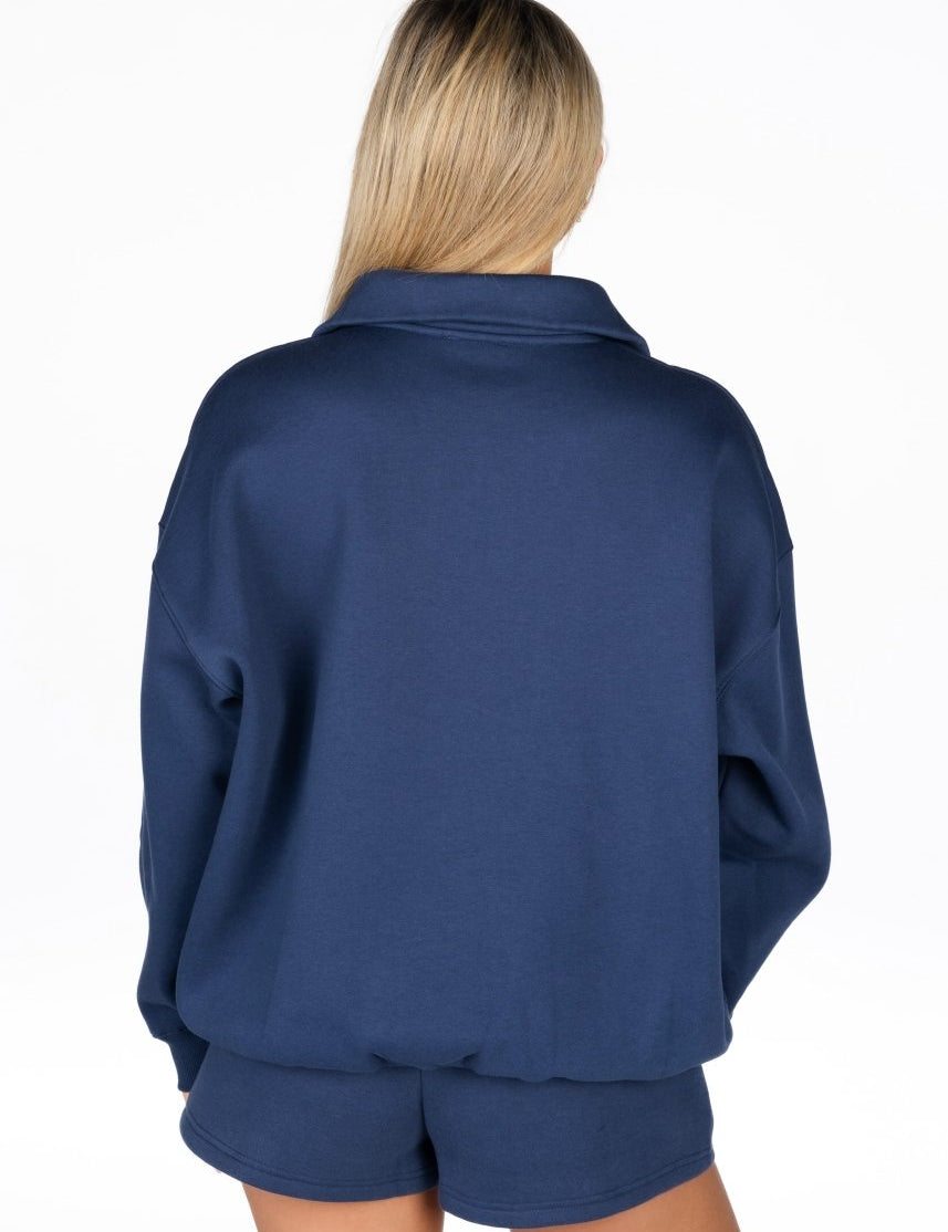 ‘Kikiva’ Lounge Quarter Zip - Navy - Kikiva Collection