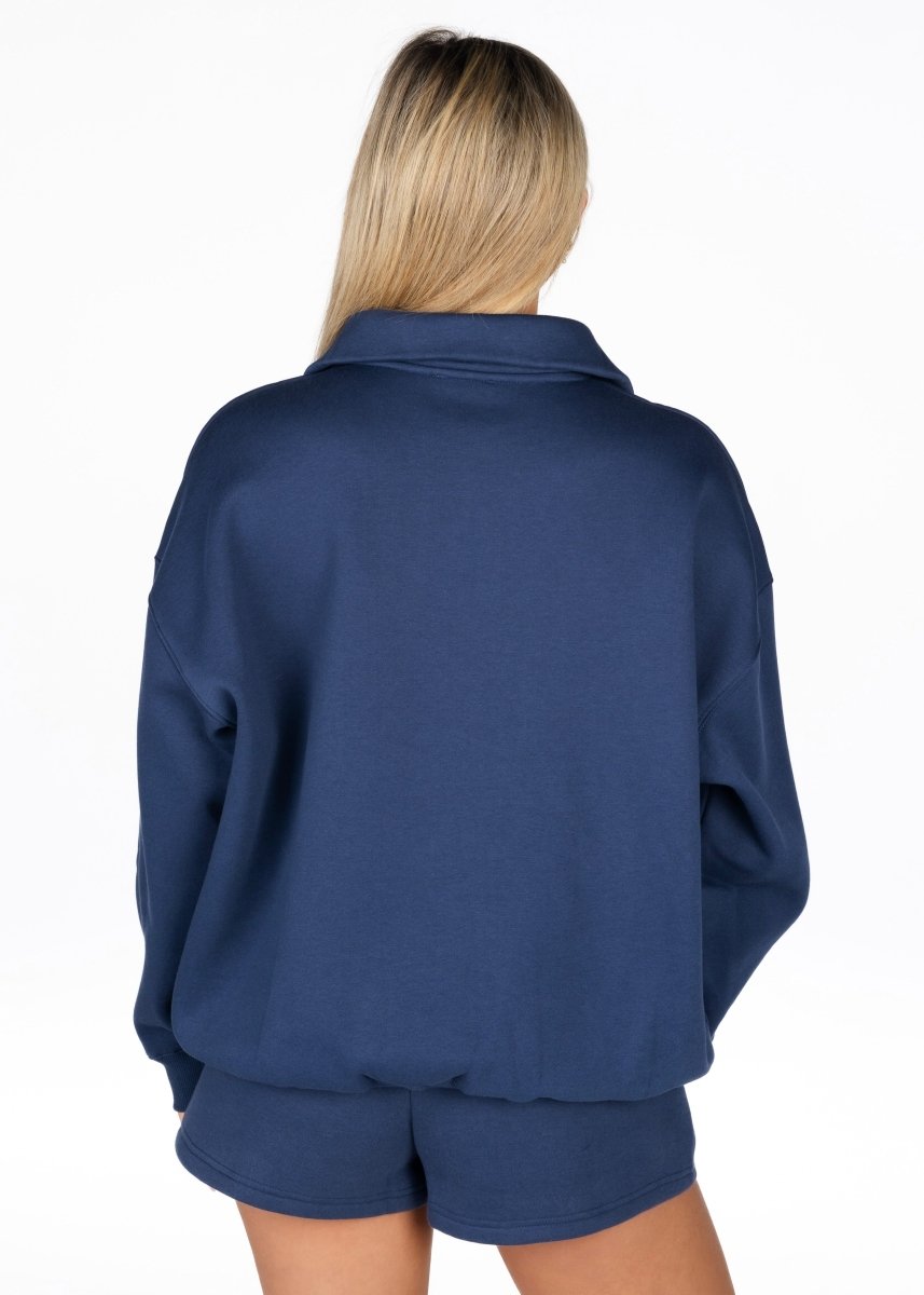 ‘Kikiva’ Lounge Quarter Zip - Navy - Kikiva Collection