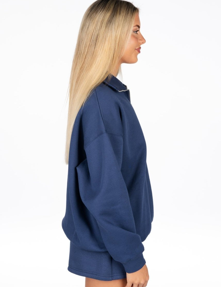 ‘Kikiva’ Lounge Quarter Zip - Navy - Kikiva Collection
