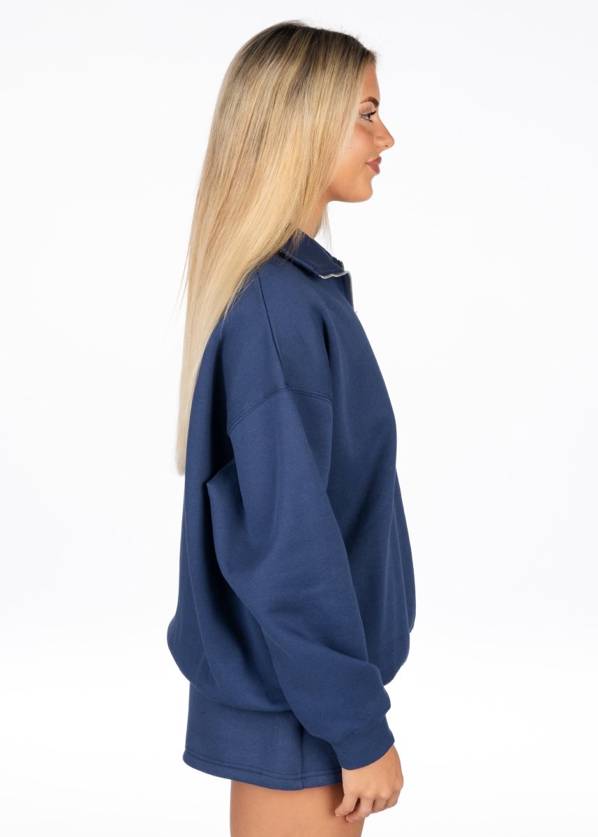 ‘Kikiva’ Lounge Quarter Zip - Navy - Kikiva Collection