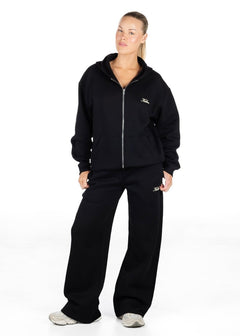 ‘Kikiva’ Lounge Wide Leg Trackpant - Black - Kikiva Collection