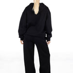 ‘Kikiva’ Lounge Wide Leg Trackpant - Black - Kikiva Collection