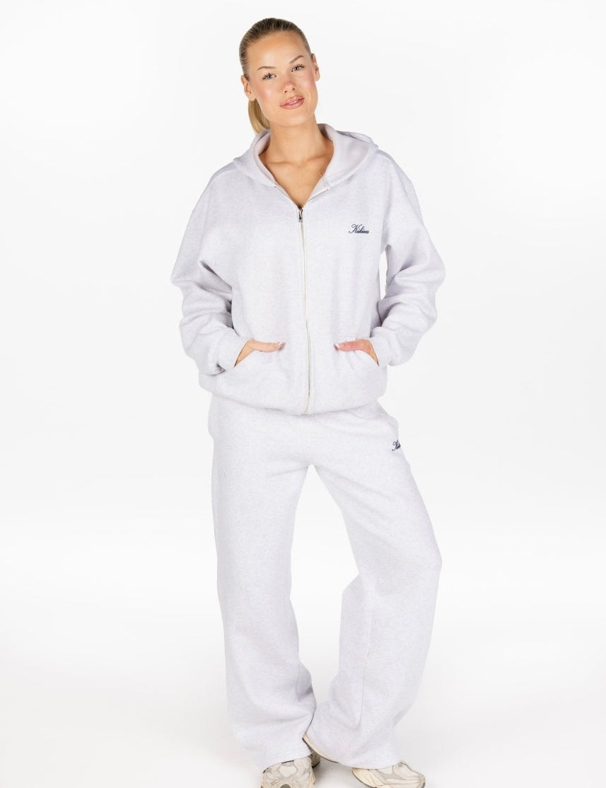 ‘Kikiva’ Lounge Wide Leg Trackpant - Marle Grey - Kikiva Collection