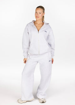 ‘Kikiva’ Lounge Wide Leg Trackpant - Marle Grey - Kikiva Collection