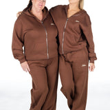 ‘Kikiva’ Lounge Wide Leg Trackpant - Mocha - Kikiva Collection