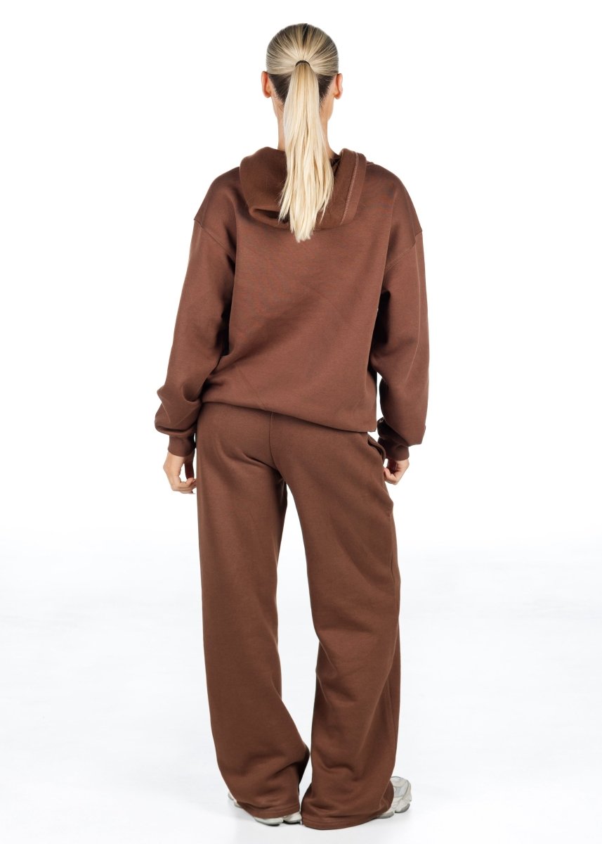 ‘Kikiva’ Lounge Wide Leg Trackpant - Mocha - Kikiva Collection