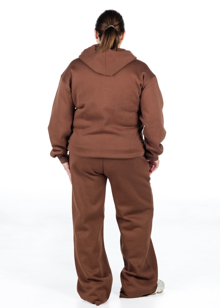 ‘Kikiva’ Lounge Wide Leg Trackpant - Mocha - Kikiva Collection