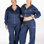 ‘Kikiva’ Lounge Wide Leg Trackpant - Navy - Kikiva Collection