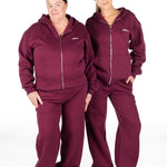 ‘Kikiva’ Lounge Wide Leg Trackpant - Wine - Kikiva Collection